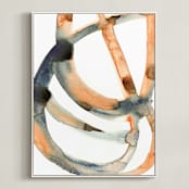 "Silence in the Sand Dunes" - Art Print in Sienna/Indigo by Mary Gaspar - Framed Canvas