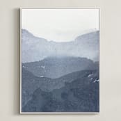 "Sacred Beginning No. 1" - Art Print in Indigo by Julia Contacessi - Framed Canvas