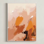 "Soft Earths" - Art Print in earthy clay by Svitlana Martynjuk - Framed Canvas