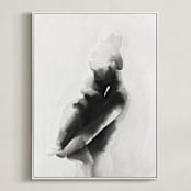"mother embrace" - Art Print in Black by Kate Ahn - Framed Canvas