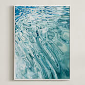 "Slip" - Art Print in Marine Blue by Kelly Johnston - Framed Canvas