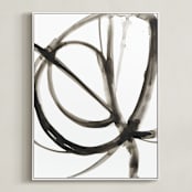 "Plant Cell 6" - Art Print in Charcoal by Mary Gaspar - Framed Canvas