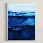 "Midnight Canyon" - Art Print in Midnight Blue by Rebecca Rueth - Framed Canvas
