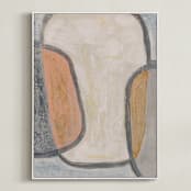 "calm distress" - Art Print in beachy grey by Kate Cawood - Framed Canvas