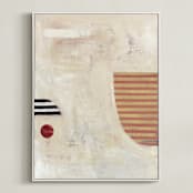 "DROP THE BALL" - Art Print in Cream by Keren Toledano - Framed Canvas