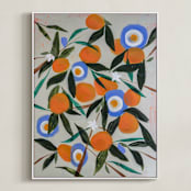 "Orange Tree" - Art Print in White by Rachel Roe - Framed Canvas