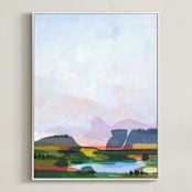 "Pink Summer Haze" - Art Print in White by Sara Shashani - Framed Canvas