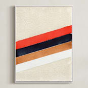 "Retro Stripes" - Art Print in White by Celeste Duffy - Framed Canvas