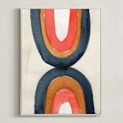 "Connections" - Art Print in White by Celeste Duffy - Framed Canvas