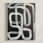 "A Twist, A Turn, A Path" - Art Print in Charcoal by Deborah Velasquez - Framed Canvas
