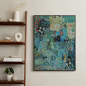 "It's A Blue Day" - Art Print in Turquoise by Pamela Tucker Herz - In a Room