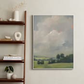 "Rosy Tomorrow II" - Art Print in Grey Blue by Stephanie Goos Johnson - In a Room