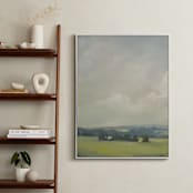"Rosy Tomorrow I" - Art Print in Grey Blue by Stephanie Goos Johnson - In a Room