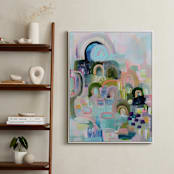 "Let's Play I" - Art Print in mint robins egg by Synnöve Seidman - In a Room