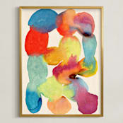 "Merge and Evolve" - Art Print in Radiant Red by Kara Kosaka - Framed