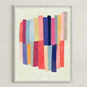 "Barred" - Art Print in White by melanie mikecz - Framed