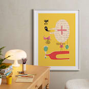 "Fun Games That Make You Laugh" - Art Print in Big Lemon by ERAY - In a Room