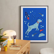 "Space Pup" - Art Print in Celestial by Kristin Mastoras - In a Room