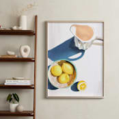 "Flatlay Lemon Study No.2" - Art Print in Lemon Yellow by Kinga Subject - In a Room
