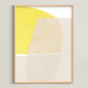 "Sunshine Wicker I" - Art Print in Limoncello by Carrie Moradi - Framed