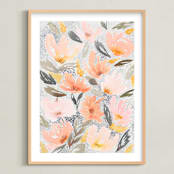 "Speckled Garden" - Art Print in White by Whitney Rainsdon - Framed
