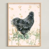 "Cecelia Grey" - Art Print in Palest Peach by Rebecca Weller - Framed