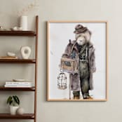 "Mr. Bear" - Art Print in Grayish Purple by XL - In a Room