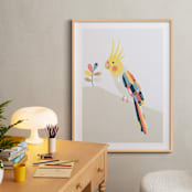 "Cockatiel geometry" - Art Print in Cockatiel yellow by Tati Abaurre - In a Room