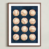 "Dinger 1 Spin Cycle" - Art Print in Navy by Kamala Nahas - Framed