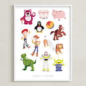 "Andy's Toys from Disney and Pixar's Toy Story" - Personalized Art Print in Candy by Rebecca Smith - Framed