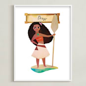 "Disney's Moana the Voyager" - Personalized Art Print in Deep Sea by Lori Wemple - Framed