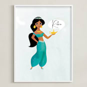 "A Wish from Disney's Jasmine" - Personalized Art Print in Fountain by Lori Wemple - Framed