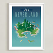 "Fly To Neverland" - Art Print in Island by Erica Krystek - Framed