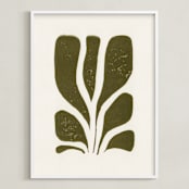 "Growth II" - Art Print in Olive Green by Alisa Galitsyna - Framed