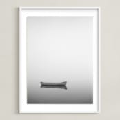 "Solitude In Fog II" - Art Print in Grey Sea by Jennifer Morrow - Framed