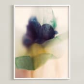 "Blue Flower" - Art Print in sapphire blue by Karen Kardatzke - Framed