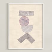 "Tipping Point" - Art Print in Muted Rose by Kara Kosaka - Framed