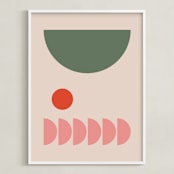 "Valentina" - Art Print in Olive by Alex Roda - Framed
