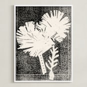 "Paper Flowers 2" - Art Print in Black and White by Angela Simeone - Framed