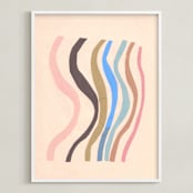 "Waves and Waves" - Art Print in Warm Sand by Elliot Stokes - Framed