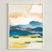"Sunset Escape" - Art Print in Golden Yellow by Sara Shashani - Framed