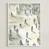 "Berlin at midday" - Art Print in Sand yellow by Lulaloo - Framed