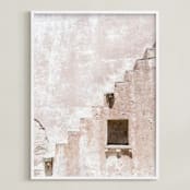 "Fortress I" - Art Print in blush by Kamala Nahas - Framed