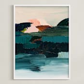 "Curaçao" - Art Print in Turquoise blue by Caryn Owen - Framed