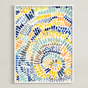 "Sun Drop" - Art Print in Golden Yellow by Holly Royval - Framed