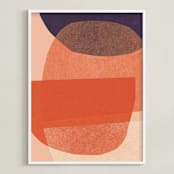 "paper jitter" - Art Print in papaya by Carrie Moradi - Framed