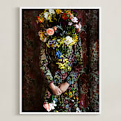 "Shes Blooming" - Art Print in Magical Rose by Theresa Bear - Framed