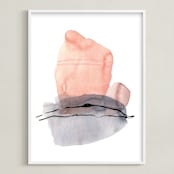 "Cloud Nine" - Art Print in Dusty peach by Svitlana Martynjuk - Framed