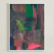 "Abstract Painting_8" - Art Print in green by Ramoncita - aticnomar - Framed
