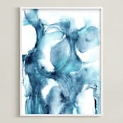 "Intuition" - Art Print in Peacock Blue by Mya Bessette - Framed